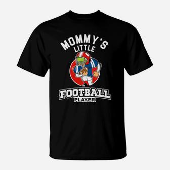 Kids Football Boys Mommys Little Football Player T-Shirt - Seseable