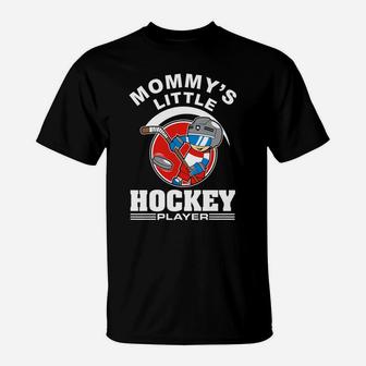 Kids Hockey Boys Girls Mommys Little Hockey Player T-Shirt - Seseable