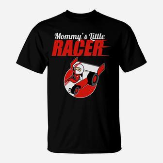 Kids Racer Mommys Little Racer Boys Race Car Driver T-Shirt - Seseable