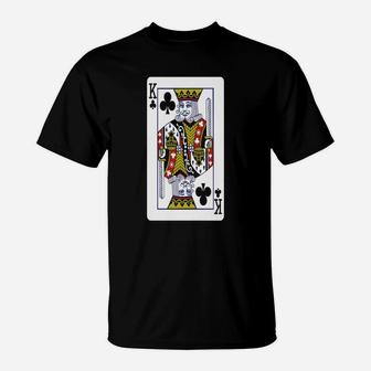 King Of Clubs Playing Card T-Shirt - Seseable