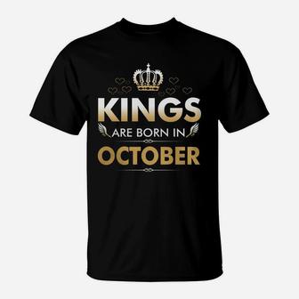 Kings Are Born In October T-shirts T-Shirt - Seseable