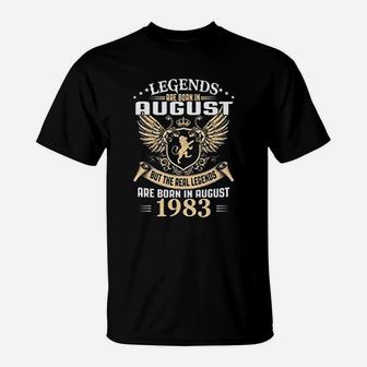 Kings Legends Are Born In August 1983 Birthday Vintage Gift T-Shirt - Seseable