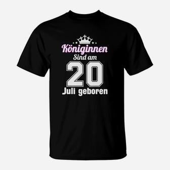 Königinnen Sind Am 20 Juli Geboren T-Shirt - Seseable