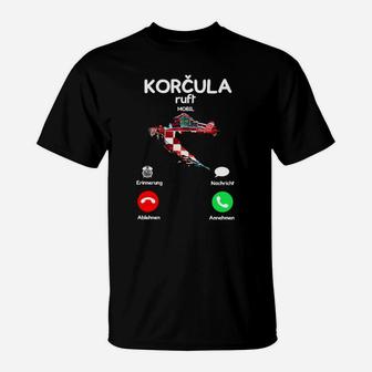 Korčula Ruderboot-Anruf Herren T-Shirt in Schwarz, Designermode - Seseable