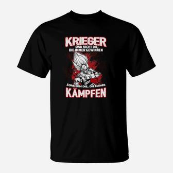 Krieger-Spruch Motivations-T-Shirt mit Grafik, Kampfgeist Tee - Seseable