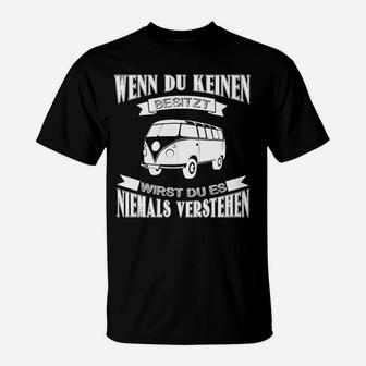 Kult-Bus Motiv Schwarzes T-Shirt, Spruch Für Fans - Seseable