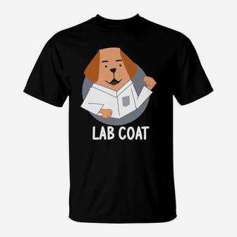 Lab Coat Funny Labrador Dog Pun Science Scientist T-Shirt - Seseable