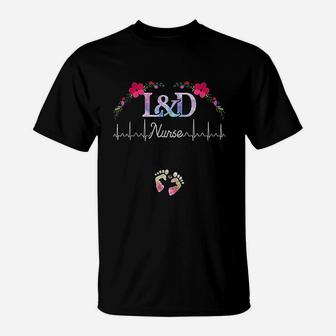 Labor And Delivery Nurse L And D Nurse Heartbeat T-Shirt - Seseable