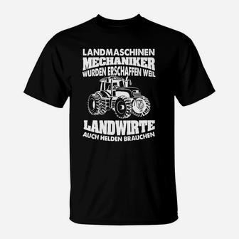 Landmaschinen Mechaniker Hero T-Shirt, Bauern Retter Tee - Seseable