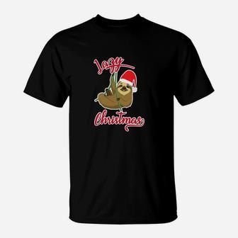 Lazy Christmas Sloth Funny Holiday Gift Season Humor 1 T-Shirt - Seseable
