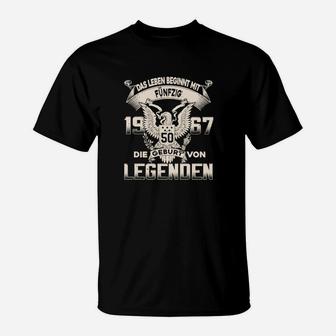 Leben Beginnt mit 50 T-Shirt, 1967 Geburt von Legenden Tee - Seseable