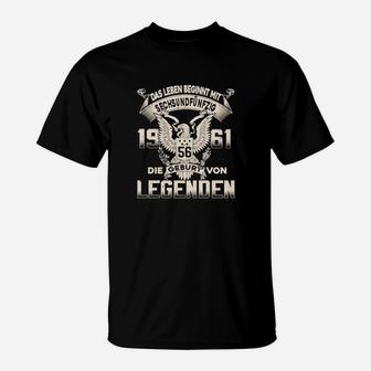 Legenden 1961 Geburtsjahr T-Shirt, Adlermotiv Jubiläums Tee - Seseable