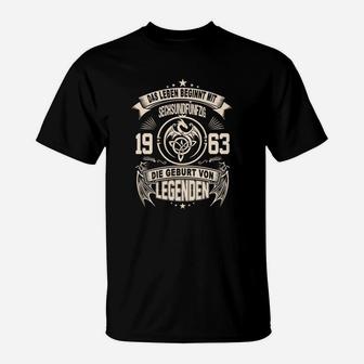 Legenden 1963 Jubiläums-T-Shirt, Vintage Geburtsjahr-Design - Seseable