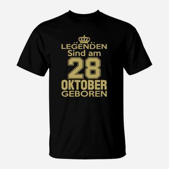 Legenden Sind Am 28 Oktober Geboren T-Shirt - Seseable