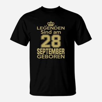 Legenden Sind Am 28 September Geboren T-Shirt - Seseable