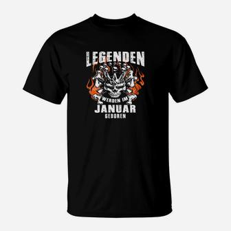 Legenden Werden Im Januar Geboren T-Shirt - Seseable