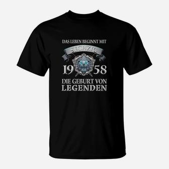 Leipzig 1958 Geburtsjahr Legenden T-Shirt, Vintage Design Tee - Seseable