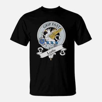 Leslie Clan Badge Scottish Clan Badges T-Shirt - Seseable