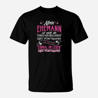 Liebeserklärung Schwarzes T-Shirt für Ehemänner, Mein Ehemann Zitat-Design - Seseable