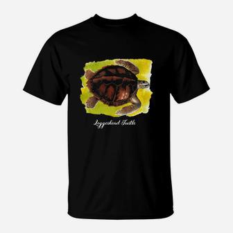 Loggerhead Turtle T-shirt Vintage Watercolor T-Shirt - Seseable