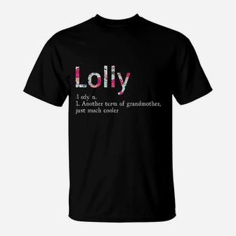 Lolly Cool Grandma Flower Grandmother Gift T-Shirt - Seseable