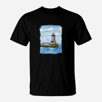 Los Angeles Lighthouse Angeles Gate San Pedro Original Art T-Shirt - Seseable