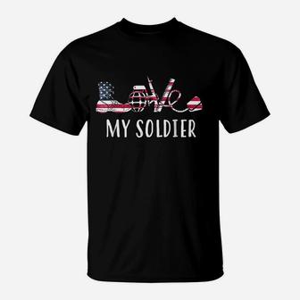Love My Soldier Proud Us Army Mom Army Wife T-Shirt - Seseable