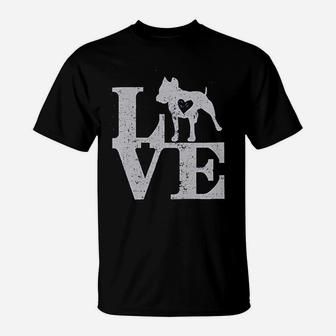Love Pit Bull Dog T-Shirt - Seseable