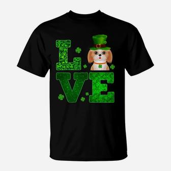 Love Shih Tzu St Patricks Day Funny Dog Lover Gif T-Shirt - Seseable
