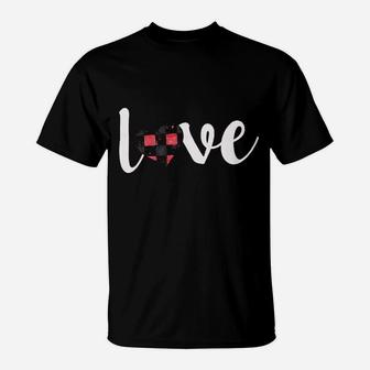 Love Valentines Day Plaid Love Heart Graphic T-Shirt - Seseable