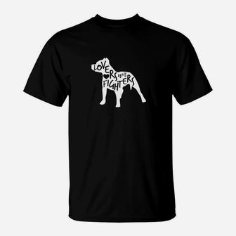 Lovers Not Fighters Pitbull Lover Dog Lover T-Shirt - Seseable
