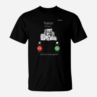 Lustiges Bauernhof-Traktor T-Shirt 'Traktor ruft an... ich muss gehen' - Seseable