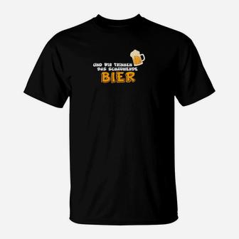Lustiges Bierliebhaber T-Shirt Schwarzes gehört zum Bier - Seseable