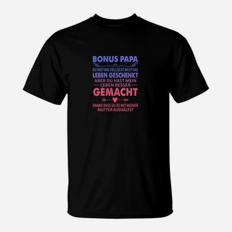 Lustiges Bonus Papa T-Shirt, Perfektes Geschenk für den Stiefvater - Seseable