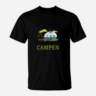 Lustiges Camping T-Shirt Einfach mal abhängen, Wohnwagen & Hängematte - Seseable