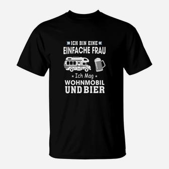 Lustiges Damen T-Shirt Einfache Frau - Wohnmobil & Bier - Seseable