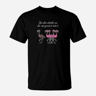 Lustiges Flamingo-T-Shirt mit individuellem Spruch für Gruppen - Seseable