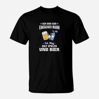 Lustiges Golf und Bier T-Shirt für Herren, Einfacher Mann Design - Seseable