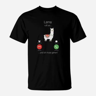 Lustiges Lama Anruf-Witz T-Shirt - Ich Muss Gehen, Lama Ruft! - Seseable