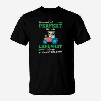 Lustiges Landwirt T-Shirt mit Traktor Motiv, Niemand ist Perfekt - Seseable