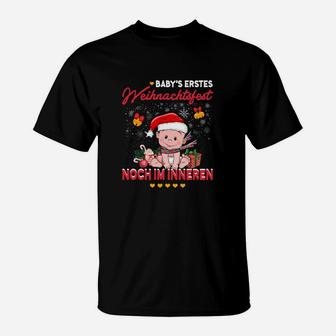 Lustiges Schwangerschafts-T-Shirt Babys erstes Weihnachtsfest - Seseable
