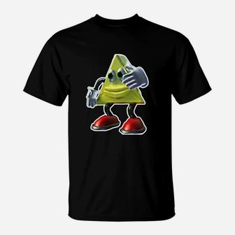 Lustiges T-Shirt mit Dreieckscharakter, Sonnenbrille und Sneakers für Herren in Schwarz - Seseable
