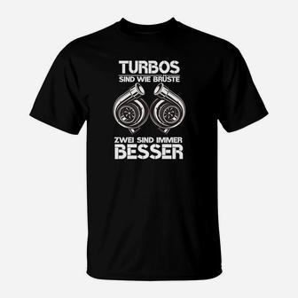 Lustiges Turbolader Motiv T-Shirt: Zwei sind immer besser - Seseable