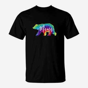 Mama Bear Family Tie Dye Color Gifts For Mom T-Shirt - Seseable