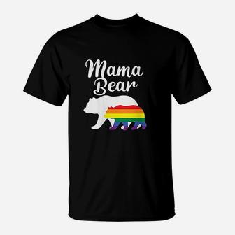 Mama Bear Lgbtq Rainbow Bear Family Support Gift T-Shirt - Seseable