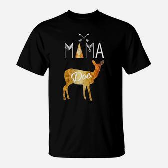 Mama Deer Tribal Family Christmas Camping Doe Tee T-Shirt - Seseable