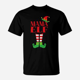 Mama Elf Christmas Season Dads Moms Matching Tee T-Shirt - Seseable
