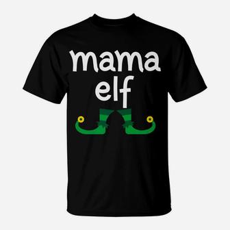 Mama Elf Funny Christmas Elf Costume T-Shirt - Seseable