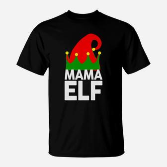 Mama Elf Funny Christmas Santa Christmas T-Shirt - Seseable