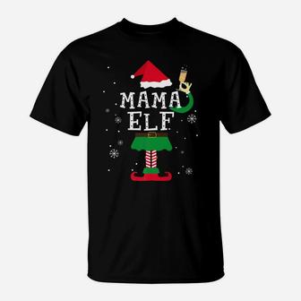 Mama Elf Matching Family Christmas Pajamas Elves T-Shirt - Seseable